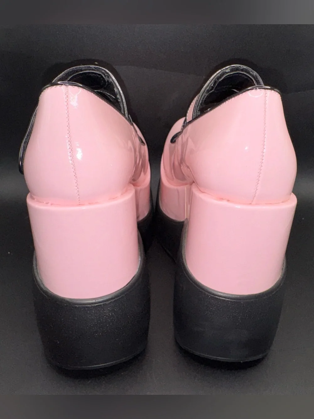 Demonia VOID-37 Pink Patent Double Strap Platform Mary Jane women 8/EU38